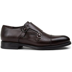 Resim Deery Hakiki Deri Kahverengi Çift Tokalı Erkek Klasik Ayakkabı - 01838mkhvc01 