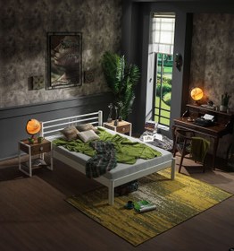 Resim Unimet Asos-s Çift Kişilik Ferforje Metal Karyola-beyaz (AHŞAP LATALI) 