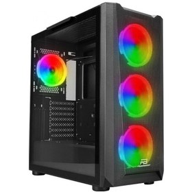 Resim Powerboost VK-W001B 4-Argb Fanlı Gamıng Mıd-Tower Pc Kasası 360MM Sıvı Soğutma Desteği 