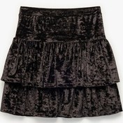 Resim Koton A Kesim Katlı Kadife Yılbaşı Etek Siyah 6wkg70011ak SiYAH 