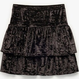 Resim Koton A Kesim Katlı Kadife Yılbaşı Etek Siyah 6wkg70011ak SiYAH 