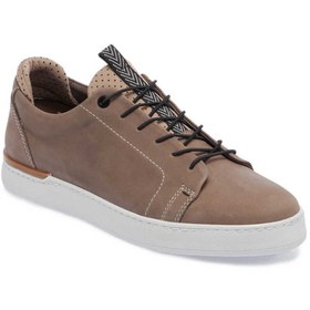 Resim Tergan Vizon Hakiki Nubuk Deri Erkek Sneaker - E24I1AY56823-A65 