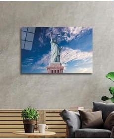 Resim Özgürlük Heykeli Cam Tablo 4mm Dayanıklı Temperli Cam, Statue of Liberty Glass Wall Decor 