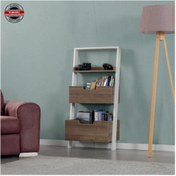 Resim PASİFİC HOME Low Oyuncak Dolabı Montessori Raflı Kitaplık, Koyu Meşe & Beyaz 