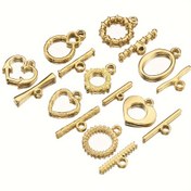 Resim 4 Set MINGXUAN 304 Paslanmaz Çelik Altın Kalp ve Yuvarlak Toka Bağlantı Elemanları, Bilezik ve Kolyeler için DIY Takı Yapım Aksesuarları 