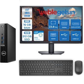 Resim Dell Optiplex 7010MFF Intel Core i5 13500T 16GB 512GB SSD Dell 23.8 Monitör Freedos Mini Masaüstü Bilgisayar OPN013O7010MFF02 