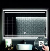 Resim Toprak dekor 70*60 R5 Beyaz Ledli Dokunmatik(DİMMER ÖZELLİKLİ) Kumlamalı Ledli Ayna Banyo Aynası 