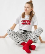 Resim Mickey Mouse Lisanslı Pamuklu Pijama Takımı 