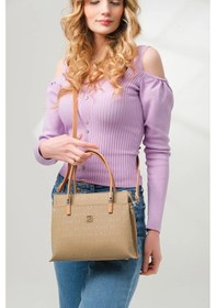 Resim Just Polo 5 Bölmeli Şık El & Omuz Çantası Shoulder Bag Ebat : 22 X 25 Cm Vizon 