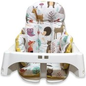 Resim Çift Taraflı Bebek Mama Sandalyesi Minderi Doğa Sarı 