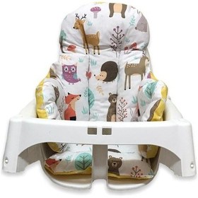 Resim Çift Taraflı Bebek Mama Sandalyesi Minderi Doğa Sarı 