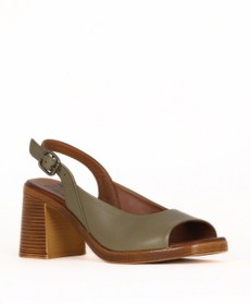 Resim Bueno Shoes Yeşil Deri Kadın Topuklu Sandalet 01we3700 