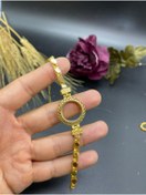 Resim Yıldız Gold İmitasyon 22 Ayar Altın Kaplama Arpa Zincirli Çerçeveli Zirkon Taşlı Bileklik ( Çeyrek Altın Uyumlu ) 
