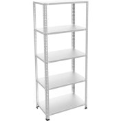 Resim Rafburada 5 Katlı Galvaniz Çelik Raf - Depo, Arşiv, Kiler, Dosya, Market Rafı - 43x93 cm-150 cm-0.70 mm 
