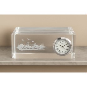 Resim İstanbul Tasarımlı Kristal Saatli Biblo 