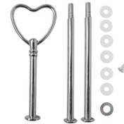 Resim Getshopmini Epoksi Kek Standı Kalp Kulp Gümüş M005 