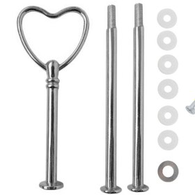 Resim Getshopmini Epoksi Kek Standı Kalp Kulp Gümüş M005 