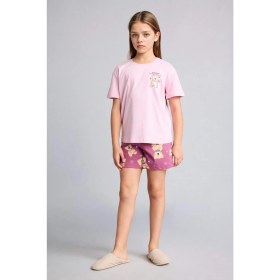 Resim DeFacto Kpop - Demon Hunters Relax Fit 2'li Pembe Pijama Takımı Kız Çocuk H8497A826SM 