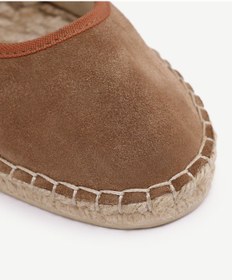 Resim Yargıcı Renk Detaylı Deri Espadril Kahverengi 