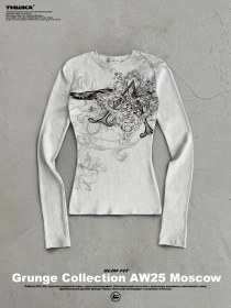 Resim Tishka Affliction Baskılı Tayt Slim Fit Uzun Kollu Üst 444228931 Beyaz 