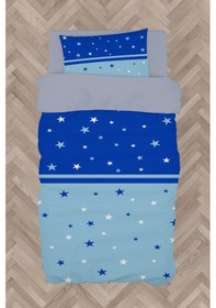 Resim Mekta Home Bebek Ve Çocuk Odası Mavi Lacivert Yıldız Desenli Nevresim Takımı 