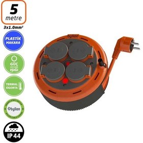 Resim Bylion Php05310f Ev Tipi Kapaklı Makaralı Kablo 3x1mm - 5 Mt 5 M 