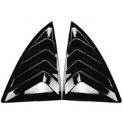 Resim Globalbloom Tesla Model Y 2019+ Arka Cam Panjur Kapakları Gloss Black Abs Karbon Fiber 