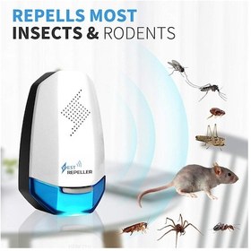 Resim Pest Repeller Ultrasonik Haşere Böcek Fare Kovucu Cihaz 