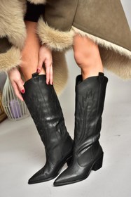 Resim Fox Shoes T267765209 Siyah Kovboy Model Kadın Çizme 