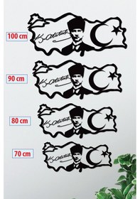 Resim Gowpenart Atatürk Portreli İmzalı Türkiye Siyah Metal Duvar Tablo 