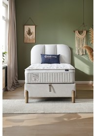 Resim Bohem Prime Tek Kişilik Uyku Seti Pocket Yaylı Yatak, Sandıklı Baza, Başlık 3 Lü Set 100 x 200 