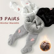 Resim 3'lü Kız Çocukları için Polar Astarlı Kışlık Termal Tayt - Kalın, Sıcak Tutan Düz Renkli ve Sevimli Kalp & İnci Detaylı, Sadece Elde Yıkanır, Dış Mekan Aktiviteleri İçin, Oyuncağı Tasarım Detayları, Rahat Kesim 