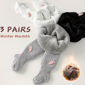 Resim 3'lü Kız Çocukları için Polar Astarlı Kışlık Termal Tayt - Kalın, Sıcak Tutan Düz Renkli ve Sevimli Kalp & İnci Detaylı, Sadece Elde Yıkanır, Dış Mekan Aktiviteleri İçin, Oyuncağı Tasarım Detayları, Rahat Kesim 