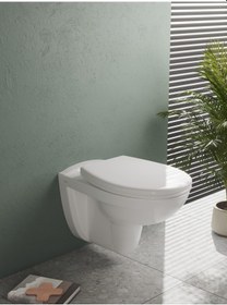 Resim VitrA S20 Round 109-003-909 Universal Klozet Kapağı, Yavaş Kapanır, Kolay Çıkabilir, Beyaz 