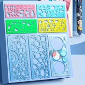 Resim Çok Yönlü Spirograf Çizim Şablonları, Renkli Ölçek Şablonları, Sanat ve El İşleri Seti, Hayvan ve Geometrik Şablonlar, Çeşitli Tasarımlar, Okula Dönüş Projeleri ve El Çizimi Poster Araçları İçin Mükemmel 
