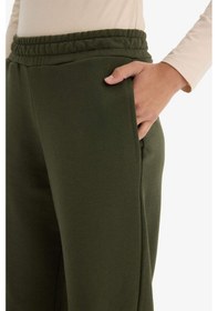 Resim Defacto Straight Fit Beli Lastikli Basic Düz Cepli Eşofman Altı F7143ax25aukh211 Haki-kh211 