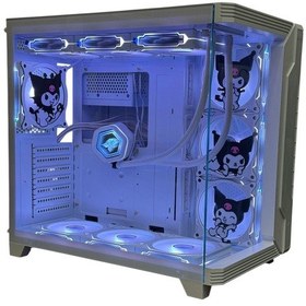 Resim Kuromi Karakterli 7 Argb Fanlı 850w 80 Plus Bronz Power'lı 360mm Sıvı Soğutmalı Beyaz Akvaryum Kasa 