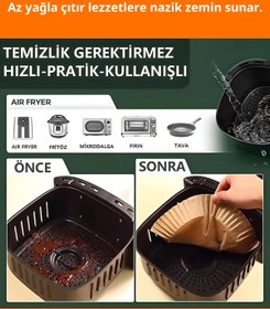 Resim Letsii Fritöz Pişirme Kağıdı 50 Adet Yağsız ve Yapışmaz 