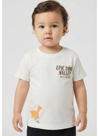 Resim Mackays Erkek Bebek Dinazorlu Tshirt Krem Krem 