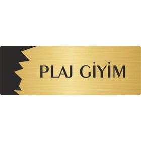 Resim Özarslan Dizayn Metal Departman Kapı İsimliği, Yönlendirme levhası Plaj Giyim 10X20 Cm Altın Renk 