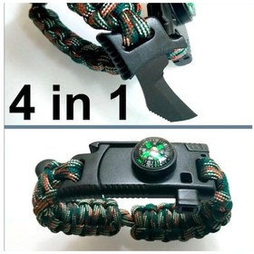 Resim Omeniv Paracord Bileklik Düdük Pusula Bıçak 4 Fonksiyonlu Outdoor 