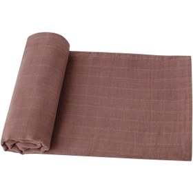 Resim Tinybabyconcept Soft Organik % 100 Pamuk Tek Kat Müslin Kundak Örtüsü Bebek Battaniyesi Bej Renk 110x110 Cm 