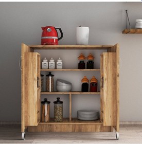 Resim Küçük Boy 2 Kapılı Erzak Dolabı Çam - Erc0202 