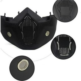 Resim Motoanl Cross Motosiklet Bisiklet Gözlüğü Açık Kask Maskesi Süngerli Bant Lastikli Jet Maske Siyah Camlı 