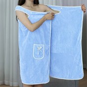 Resim Coralsilk Giyilebilir Banyo Havlusu, Kadınlar için Ev Banyo Bornozu, Banyo Eteği. Kalınlaştırılmış Coralsilk Kenar İşlemi, Cilde Zarar Vermeyen Rahat, Seyahat Aksesuarları; Seyahat Gereçleri; Seyahat ve Seyahat için Uygun 