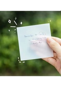 Resim Şeffaf Post-it Yapışkanlı Not Kağıdı YEŞİL 76x76 Mm. 50 Yaprak 