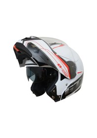 Resim Beon B700 B-Shock Çene Açılır Vizörlü Kask Beyaz - Kırmızı 
