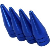Resim Comely 4 Adet Araba Motor Spike Lastik Toz Geçirmez Tekerlek Kök Alüminyum Vana Caps Mavi (Yurt Dışından) 