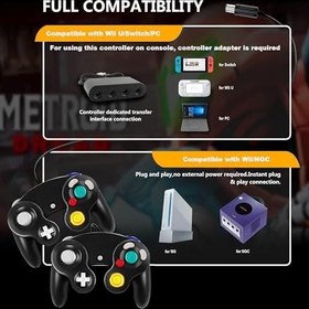 Resim Gamecube için Oyun Kumandası, Wii için Kablolu Gamepad, NGC için 1,5 Metre Uzunluğunda Joypad Kablosu 
