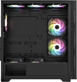 Resim GAMEFORCE Bigmesh ATX Bilgisayar Kasası, 7x120mm RGB Fan, Siyah, Temperli Cam Panel, Oyuncu PC Kasası 